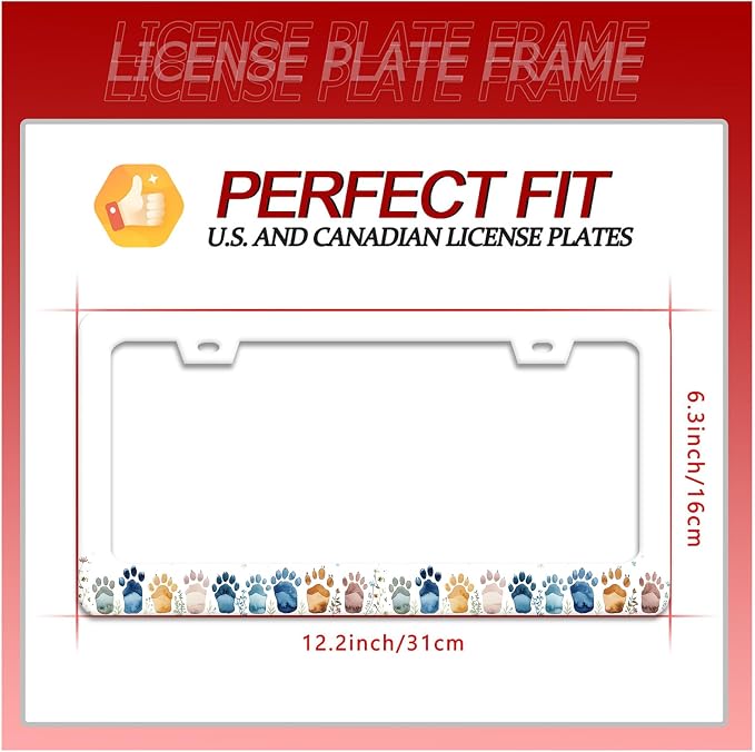 Bear Paw Print License Plate Frame Colorful Animal License Plate Frames Funny - Image 2