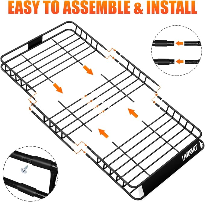 64 x 39 Inch Universal 300LB Heavy Duty Roof Rack Cargo - Image 3