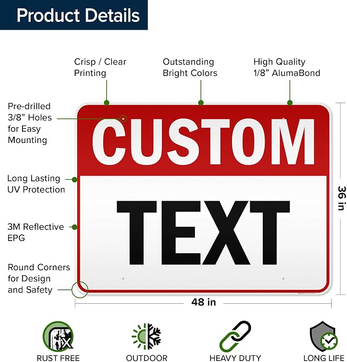 Custom Sign, Custom Sign for Business, Indoor/Outdoor use. 36x48 Inches - Image 6