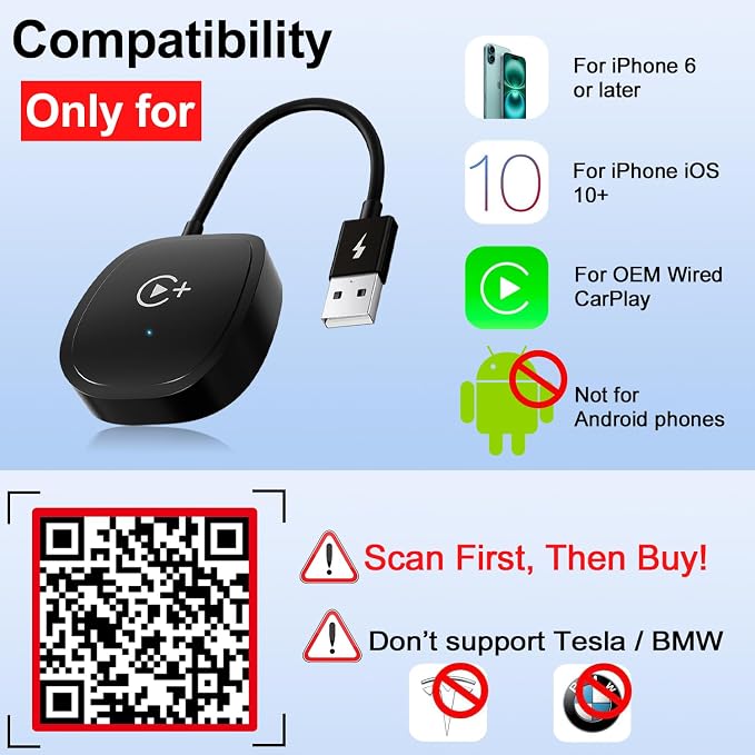 Wireless CarPlay Adapter, CarPlay Wireless Adapter Supports Netflix, and Tiktok - Image 5