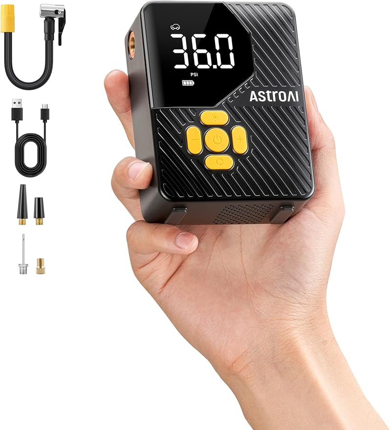 AstroAI L7 Mini Tire Inflator Portable Air Compressor, 150 PSI Cordless Car by AstroAI