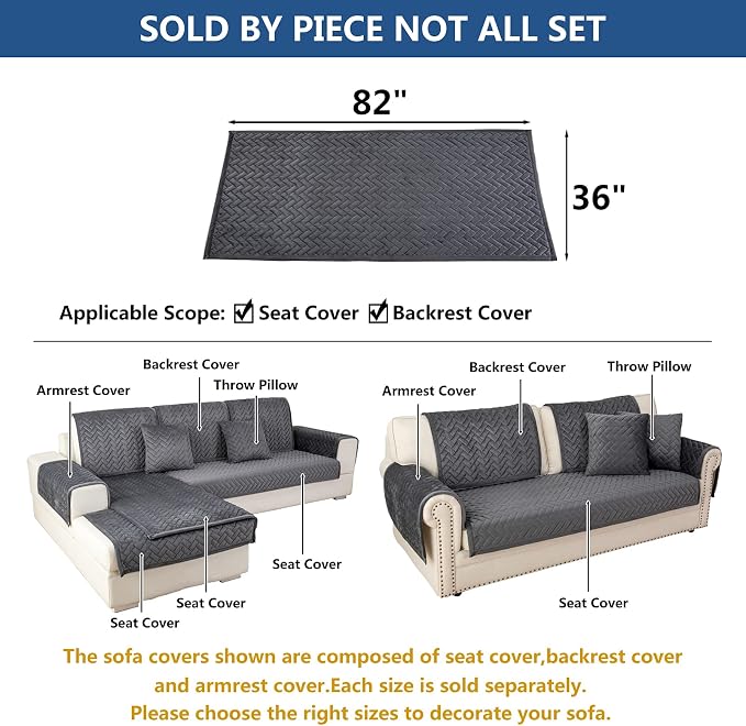 Eismodra Couch Cover, Sectional Couch Covers, Sofa Covers - Image 5