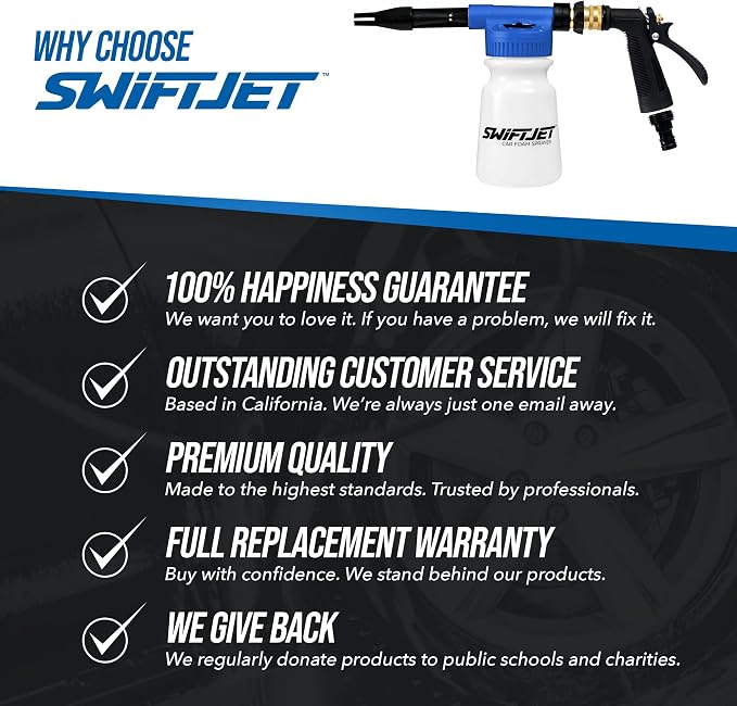 SwiftJet Car Wash Foam Gun + Microfiber Wash Mitt - Image 7