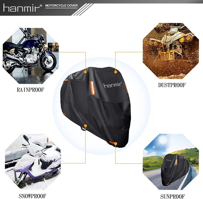 Motorcycle Cover, Motorbike Cover All Season Universal Weather Waterproof - Image 2