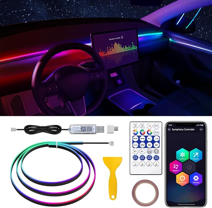 Dreamcolor Acrylic Interior Car LED Strip Light by MAODANER