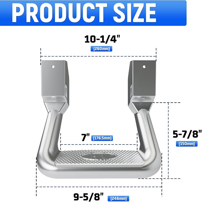 Kojem 2Pcs Silvery Aluminum Universal Side Step Compatible - Image 3