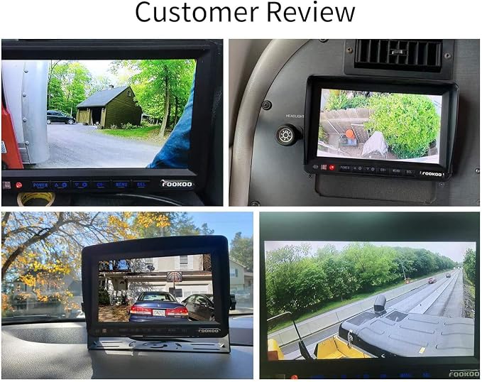 Fookoo Ⅱ 7" 1080P Wired Backup Camera System, 7-inch HD Dual Split Screen - Image 2