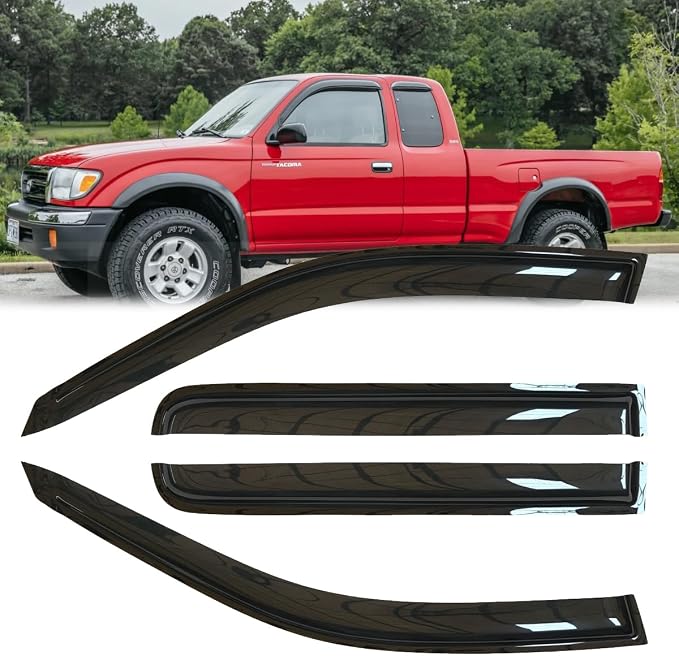 4pcs Shatterproof Rainproof Side Window Wind Vent Deflectors by Deebior