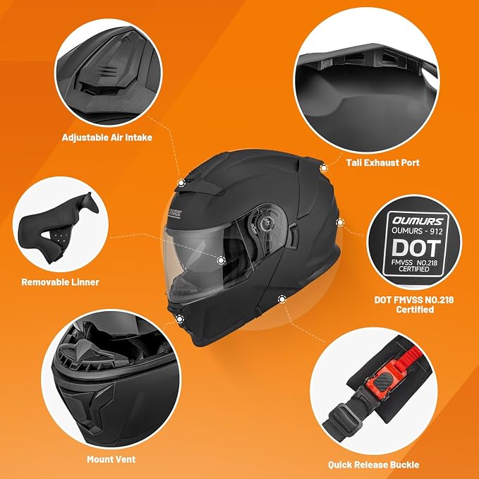 Modular Motorcycle Helmets Full Face Flip up Street Bike Motorcycle Helmet - Image 3