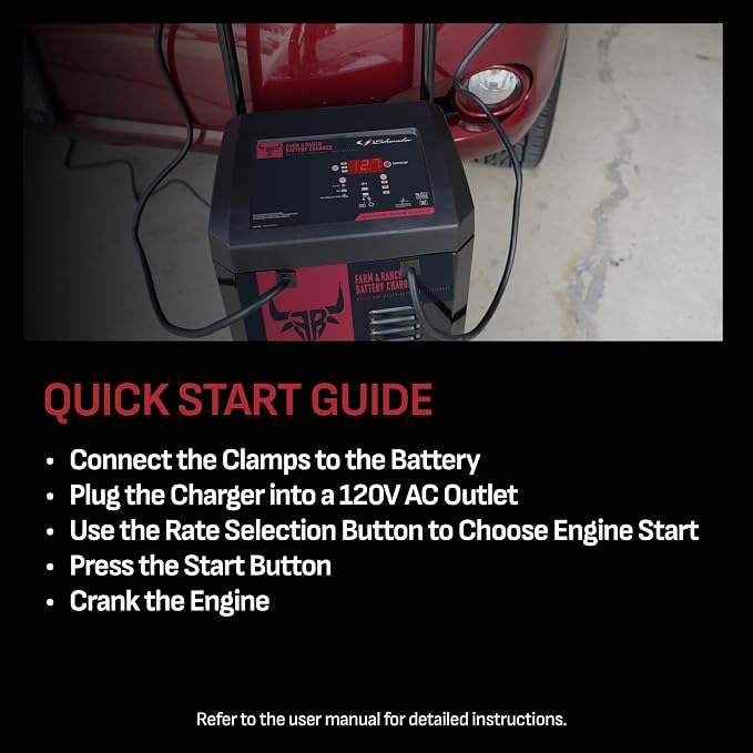 Schumacher Electric Farm and Ranch Wheeled 6A Charger and 250A Engine Starter - Image 3