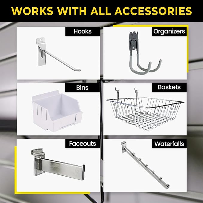 Slatwall Panel Garage Wall Organizer: Heavy Duty Wall Mounted PVC Wall Rack - Image 6
