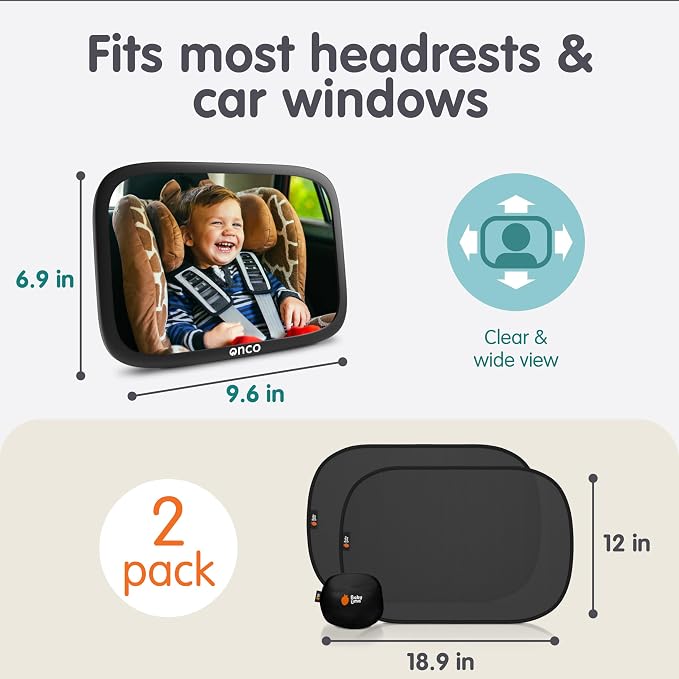 Onco Baby Car Mirror & Car Window Shades Bundle - Image 4
