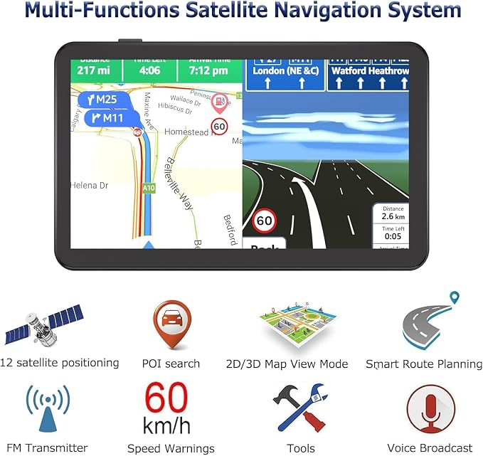 GPS Navigator for Car, Latest 2025 Map 7-inch Touch Screen 16GB GPS Navigation - Image 3