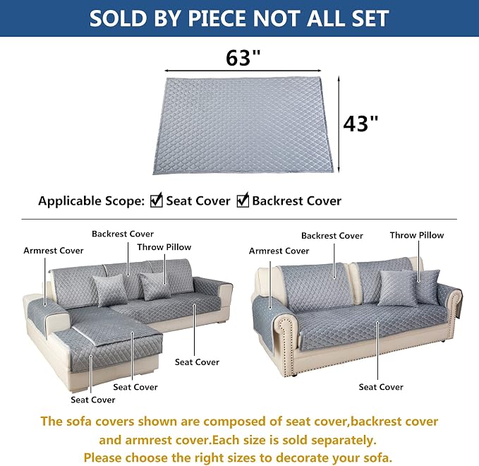 Eismodra Couch Cover, Sectional Couch Covers, Sofa Covers - Image 5