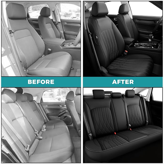 Seat Covers for Honda Civic Sedan 4DR Sedan LX 2022 2023 2024 2025.Faux Leather - Image 5