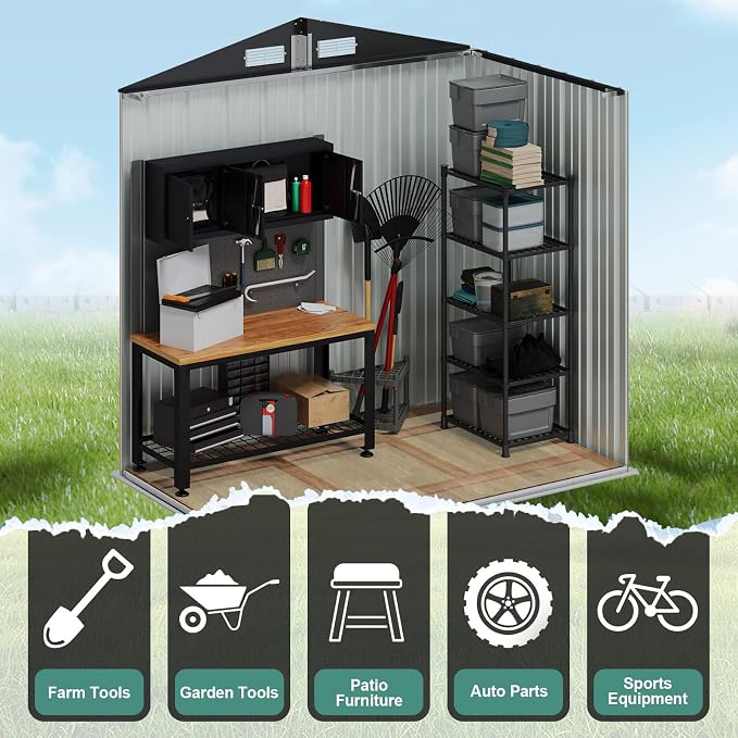 6x4 FT Outdoor Storage Shed - Image 4