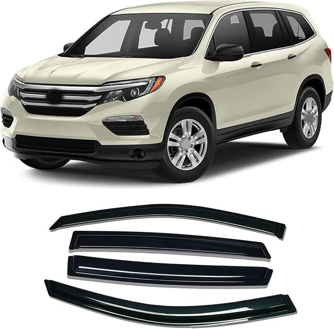 Window Visor Compatible with Honda Pilot 2016-2022 Wind Deflector Sun/Rain by GLDIFA