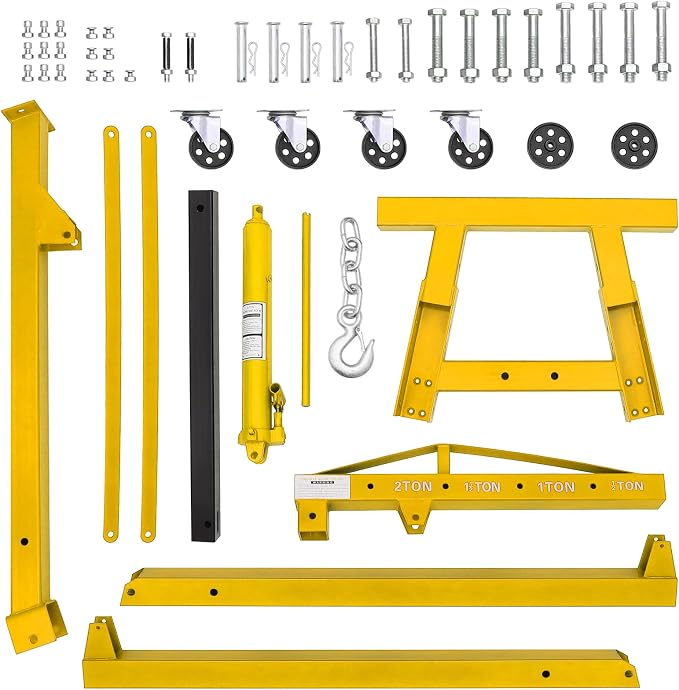 2 Ton Engine Hoist, 4000 Lbs Heavy Duty Folding Cherry Picker Engine Lift - Image 7
