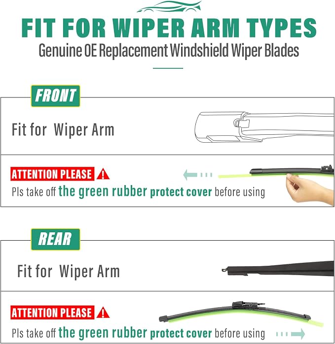 24" 19" 12" Windshield Wiper Blades Replacement - Image 8