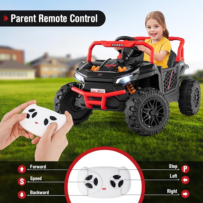 Costzon Kids UTV, 12V Battery Powered Electric Off-Road Car w/Remote Control - Image 7