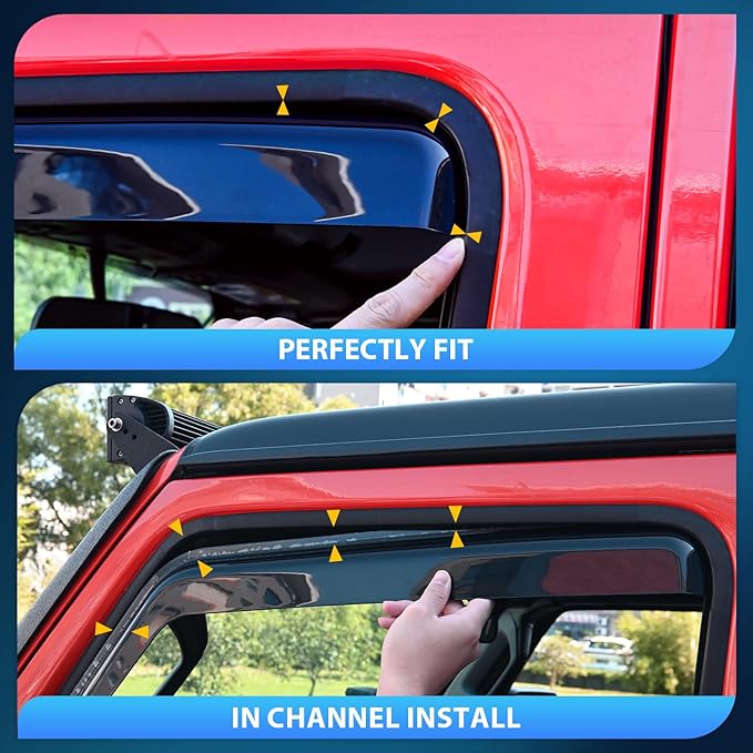 Nilight in Channel Rain Guards for Chevy Silverado/Sierra 2500HD/3500HD 2020 - Image 3