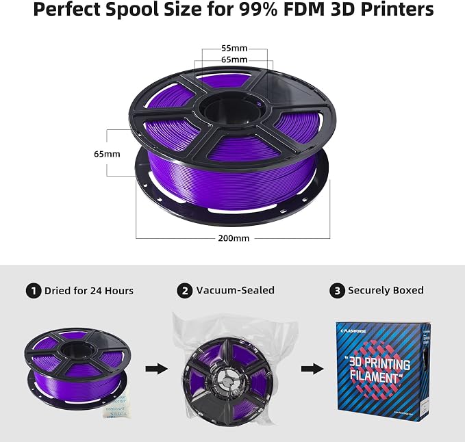 FLASHFORGE PLA Filament 1.75mm, 3D Printer Filament 1kg Spool, Dimensional - Image 6