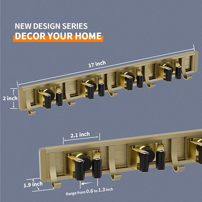 Broom Holder Wall Mount Mop and Broom Hanger Wall Mounted Garage Storage Rack - Image 6