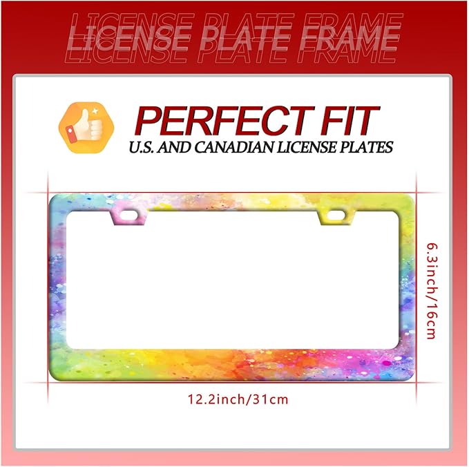 Colorful Rainbow Personalized License Plate Frame License Plate Stainless Steel - Image 7