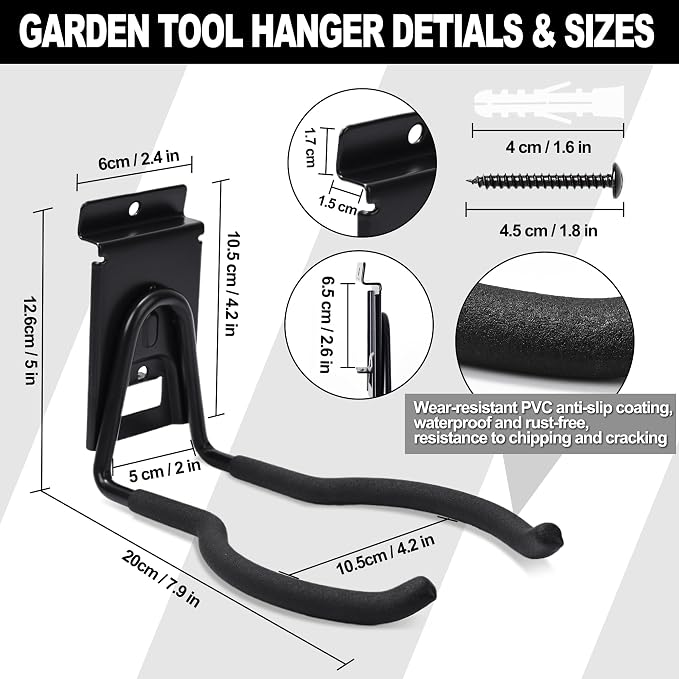 Slatwall Power Tool Hanger, Garage Garden Tool Hooks, Steel String Trimmer - Image 3