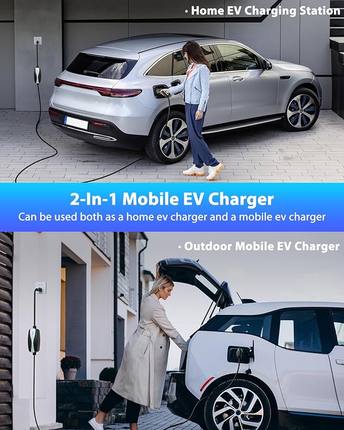Level 1/2 EV Charger, 16Amp Electric Car Charger 25FT Cable - Image 5