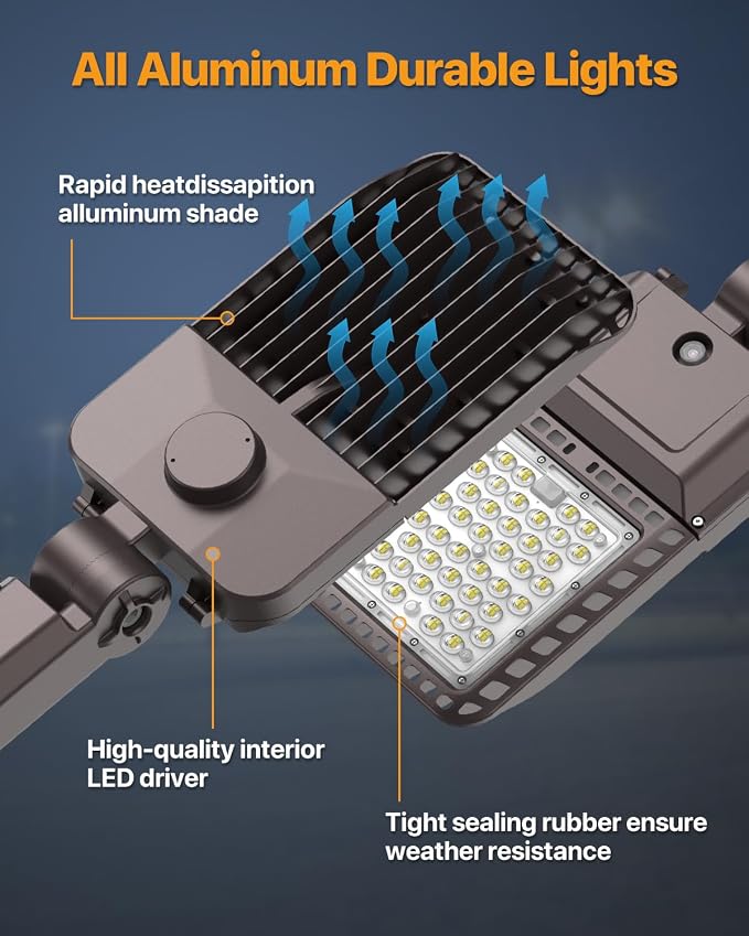 LED Parking Lot Lights 150W Slip Fitter Mount Outdoor Street Pole Light - Image 4