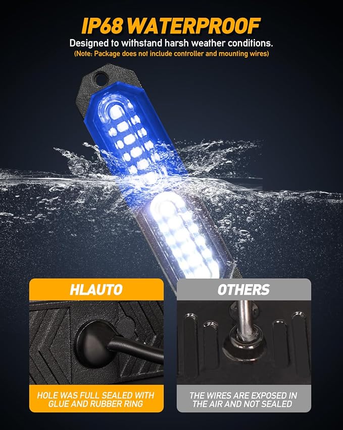HLauto 1200T Emergency Strobe Grille Lights: 8pcs 12 LED Sync Feature Safety - Image 4