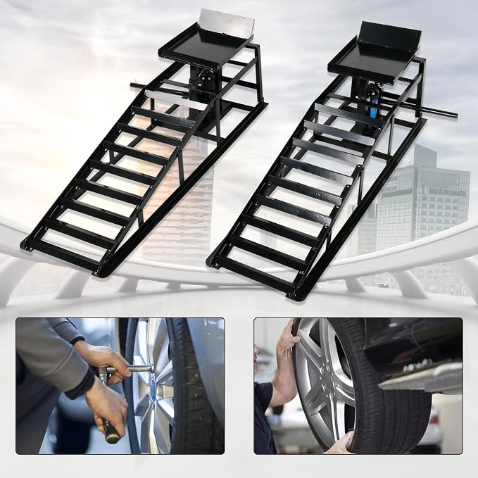 5 Ton 2 Pack Hydraulic Car Ramp Elevator 10000 Lbs - Image 7