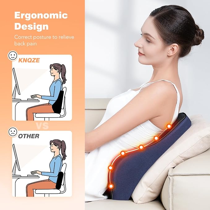 Lumbar Support Pillow for Office Chair, Heated Back Support Pillow - Image 4