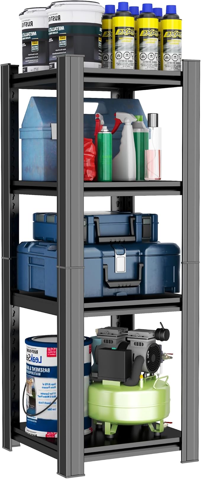 Metal Garage Shelving Unit, Heavy Duty 4-Tier Adjustable Storage Shelf by Notmise