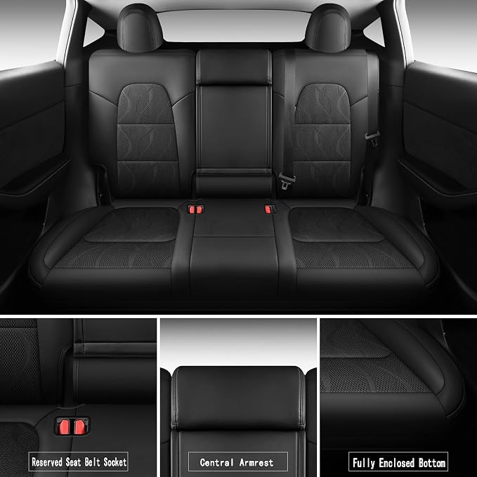 Tesla Model Y Seat Cover Full Set, Faux Leather Tesla Car Seat Cover, Perfect - Image 3