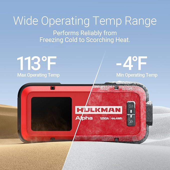 Hulkman Alpha, Ultra Red, 1000A 37Wh Battery Jumper Starter Portable, 12V - Image 6