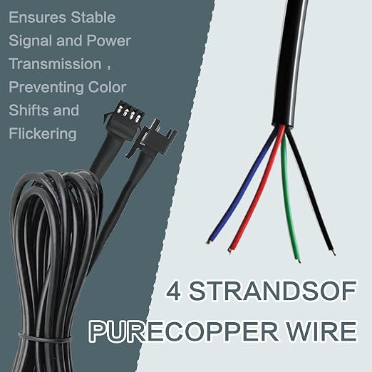 4 Pcs 4 Pin RGB Extension Cable RGB Wire - Image 6