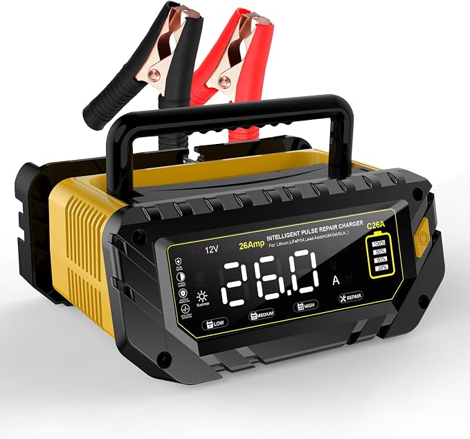 26-Amp Battery Charger, 6V/12V/24V Car Battery Charger & Maintainer, Trickle by haisito