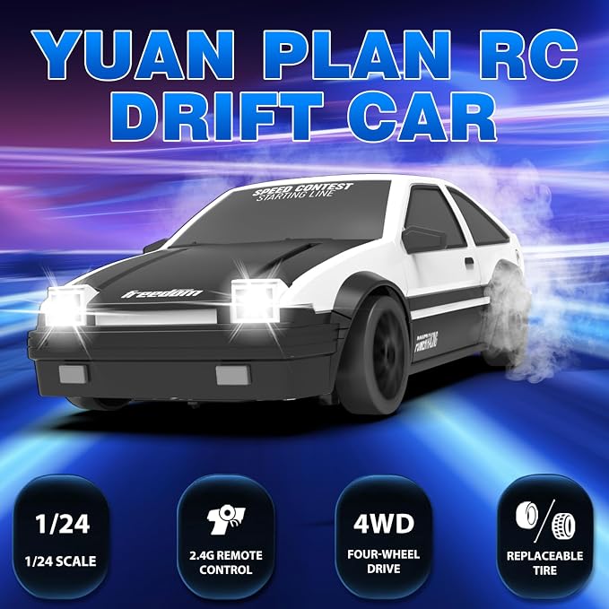 RC Drift Car 1/24 2.4GHz Remote Control Cars, 4WD High Speed Drift RC Cars - Image 2