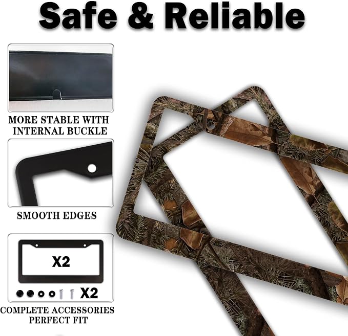 License Plate Mount for Men Multicolor License Plate Frames for Women Camo - Image 4