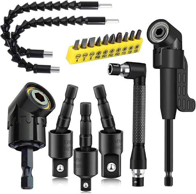 18Pcs Flexible Drill Bit Extension, Include 3Pcs Rotatable Socket Adapter 2Pcs by CIGOTU