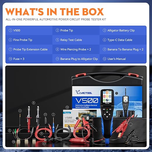 VDIAGTOOL V500 Automotive Power Circuit Probe Tester Kit, 9-30V Car Electric - Image 9
