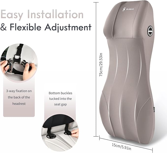 FLORICH Lumbar Support Pillow and Car Neck Pillow Memory Foam Integrated Lumbar - Image 5