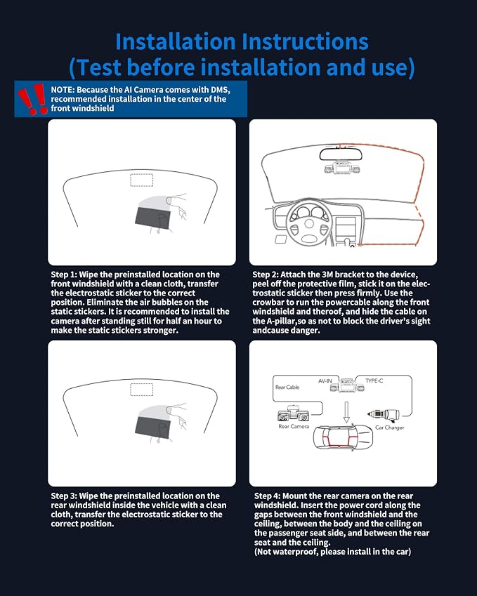 360° View 5 Channel Dash Cam Front and Rear - Image 12