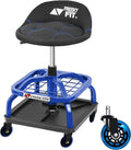 Rolling Stool with Blue Wheels, Heavy Duty Garage Work Mechanic Rolling Shop by FreekyFit