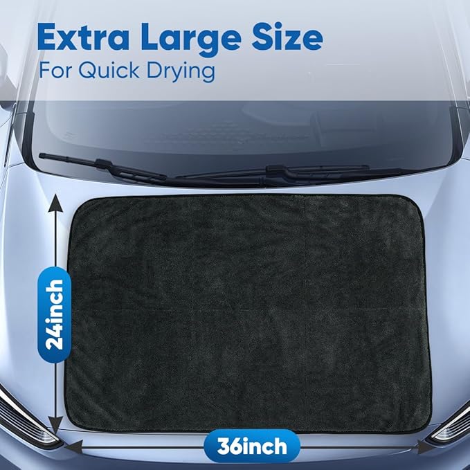 HOMEXCEL Car Drying Towel, 1200GSM Ultra Absorbent Car Cleaning Cloth, - Image 2