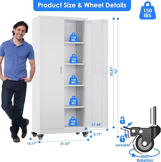 73" H Metal Storage Cabinet - Image 3