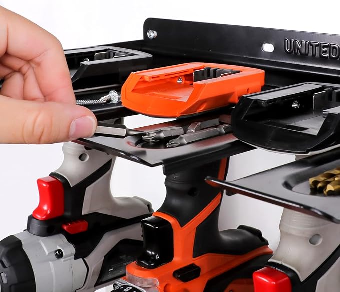 UNITEDPOWER Electric Drill Storage Rack, Holds 4 Drills, Wall Mounted Power - Image 7