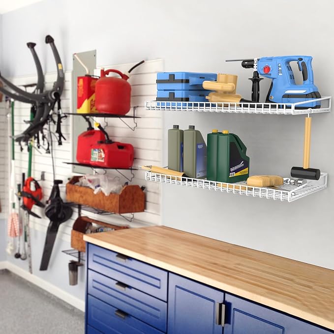WALMANN 2 Pack Garage Wall Shelf, 23.5" x 12" Wall Mounted Storage Shelves - Image 2